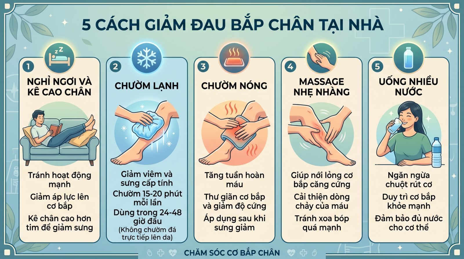 Cách giảm đau cơ bắp chân tại nhà