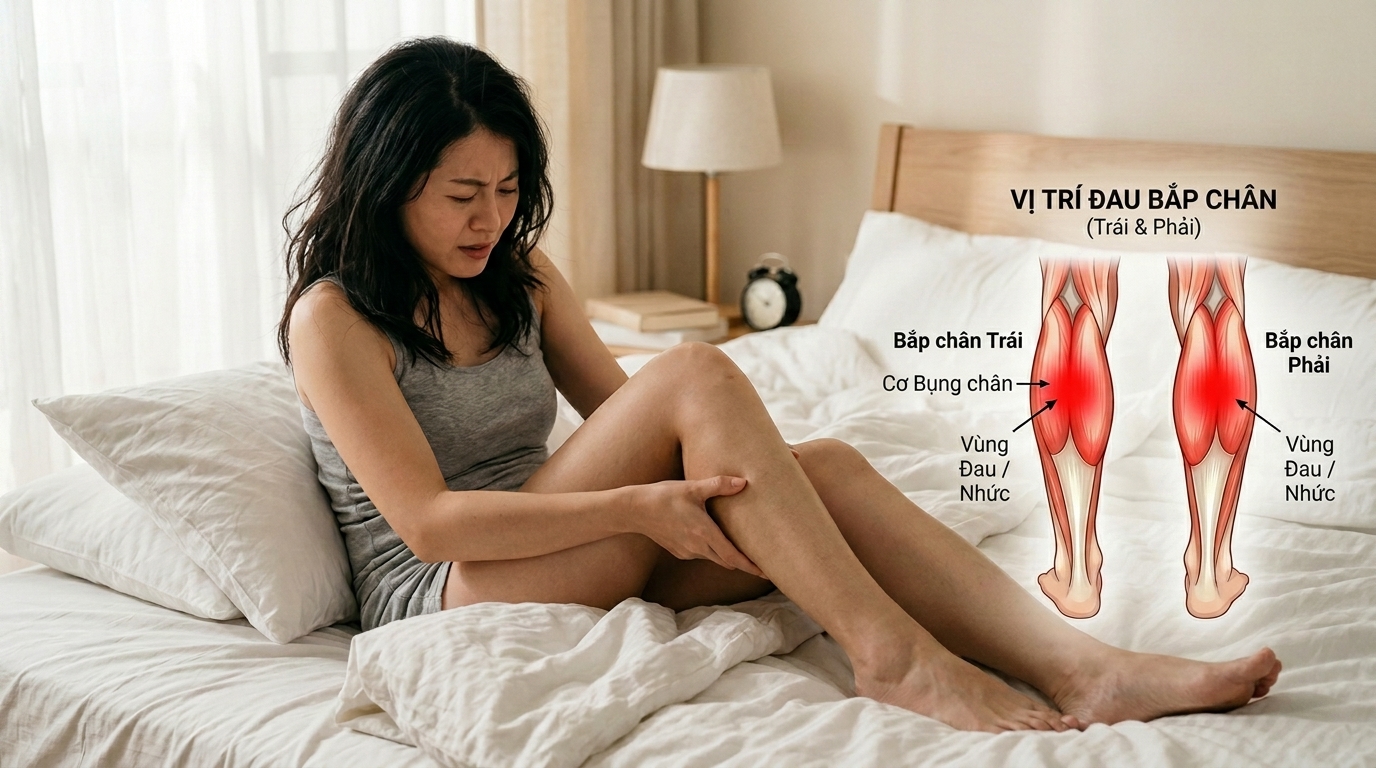 Đau bắp chân khi ngủ dậy và đau một bên chân