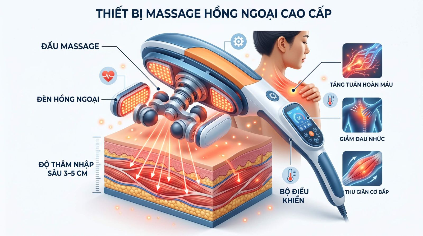 Cấu tạo và nguyên lý hoạt động của máy massage hồng ngoại