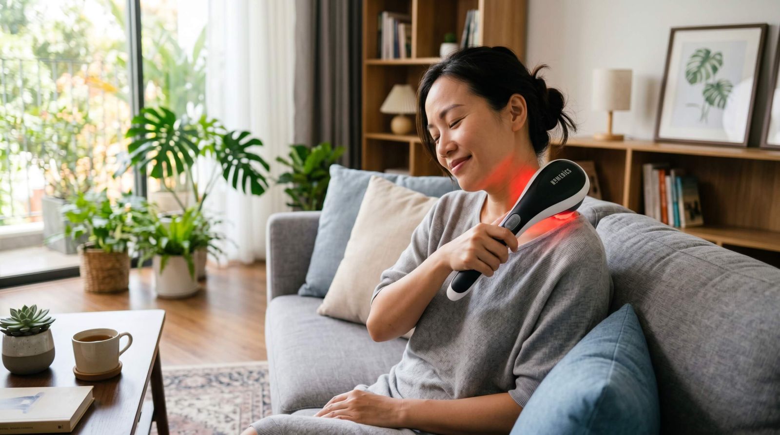 Máy massage có đèn hồng ngoại hỗ trợ giảm đau mỏi cơ xương khớp tại nhà