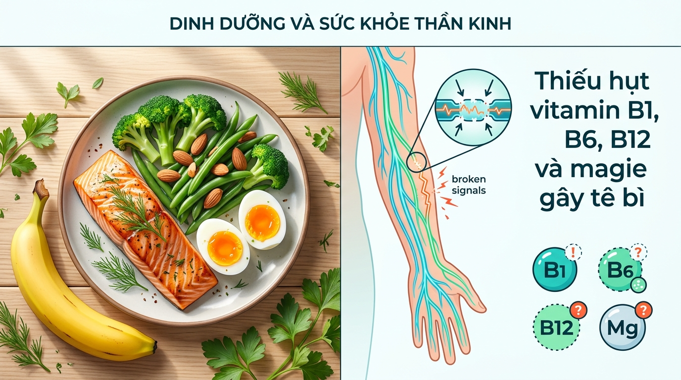 Thiếu vitamin và khoáng chất gây tê tay chân