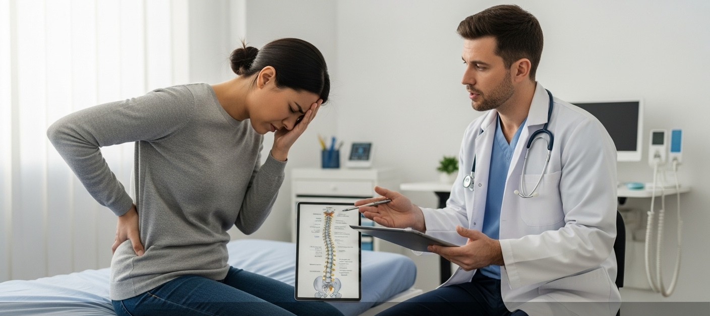 Người bị đau lưng kéo dài cần đi khám bác sĩ để kiểm tra cột sống