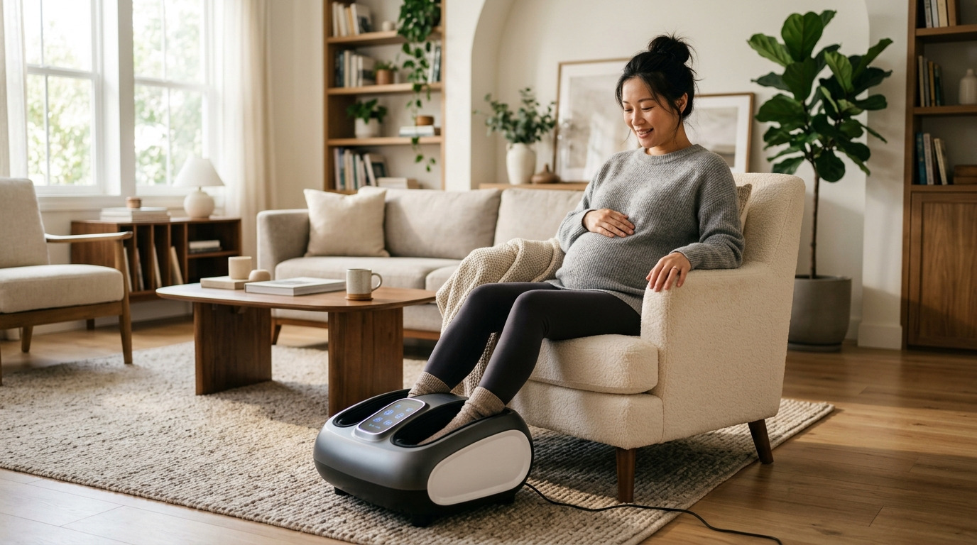 Máy massage chân phù hợp cho bà bầu an toàn khi sử dụng