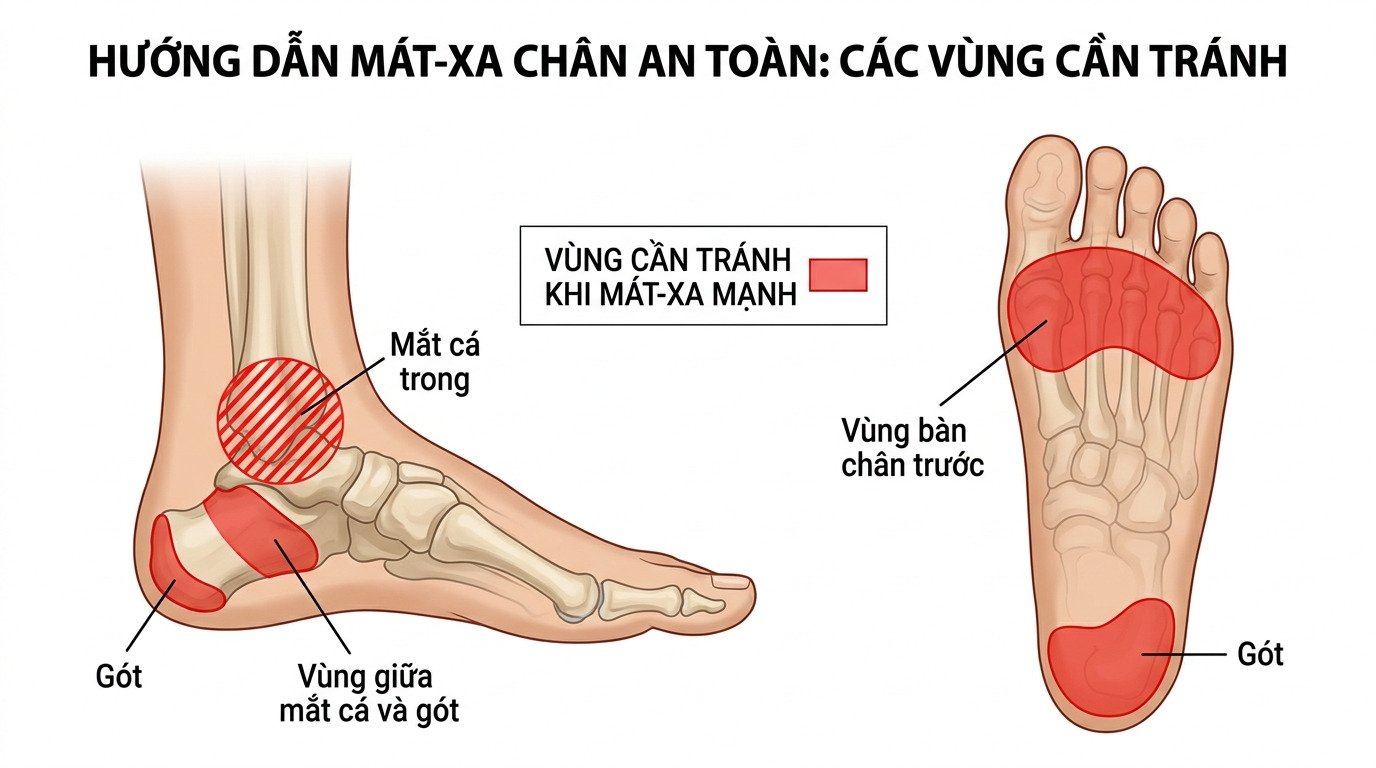 Các vị trí trên chân bà bầu cần tránh khi massage