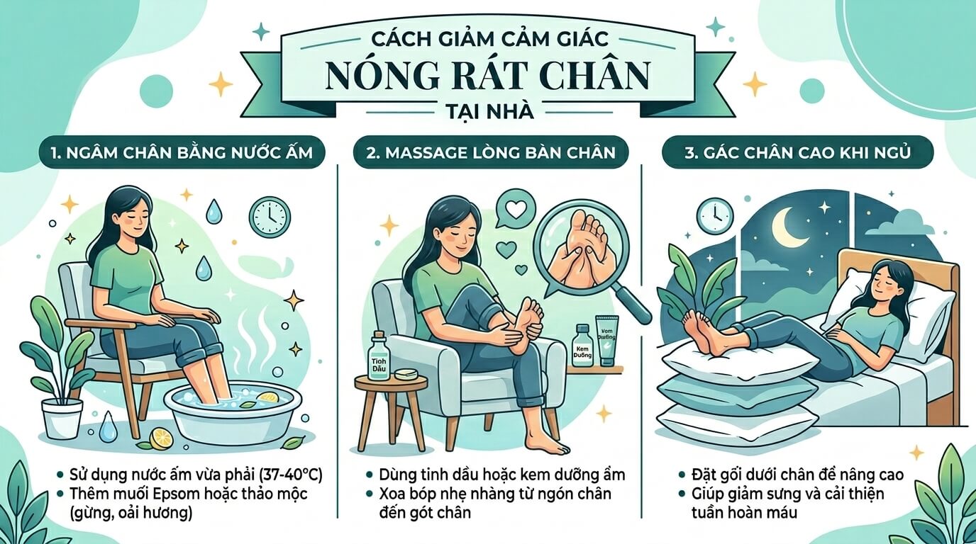 Cách điều trị nóng rát bàn chân tại nhà hiệu quả