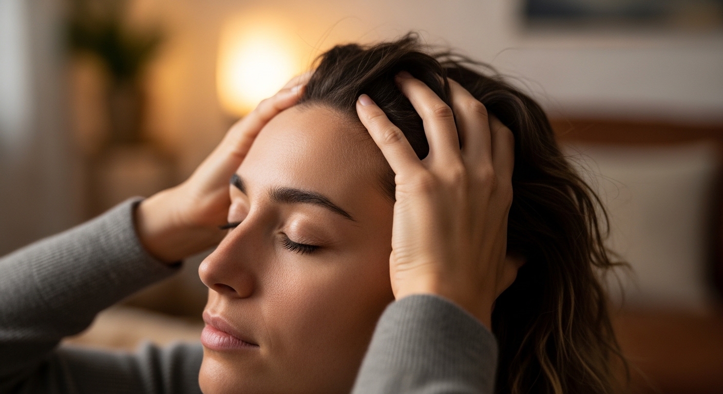 Xoa da đầu từ trán ra sau đầu cải thiện giấc ngủ