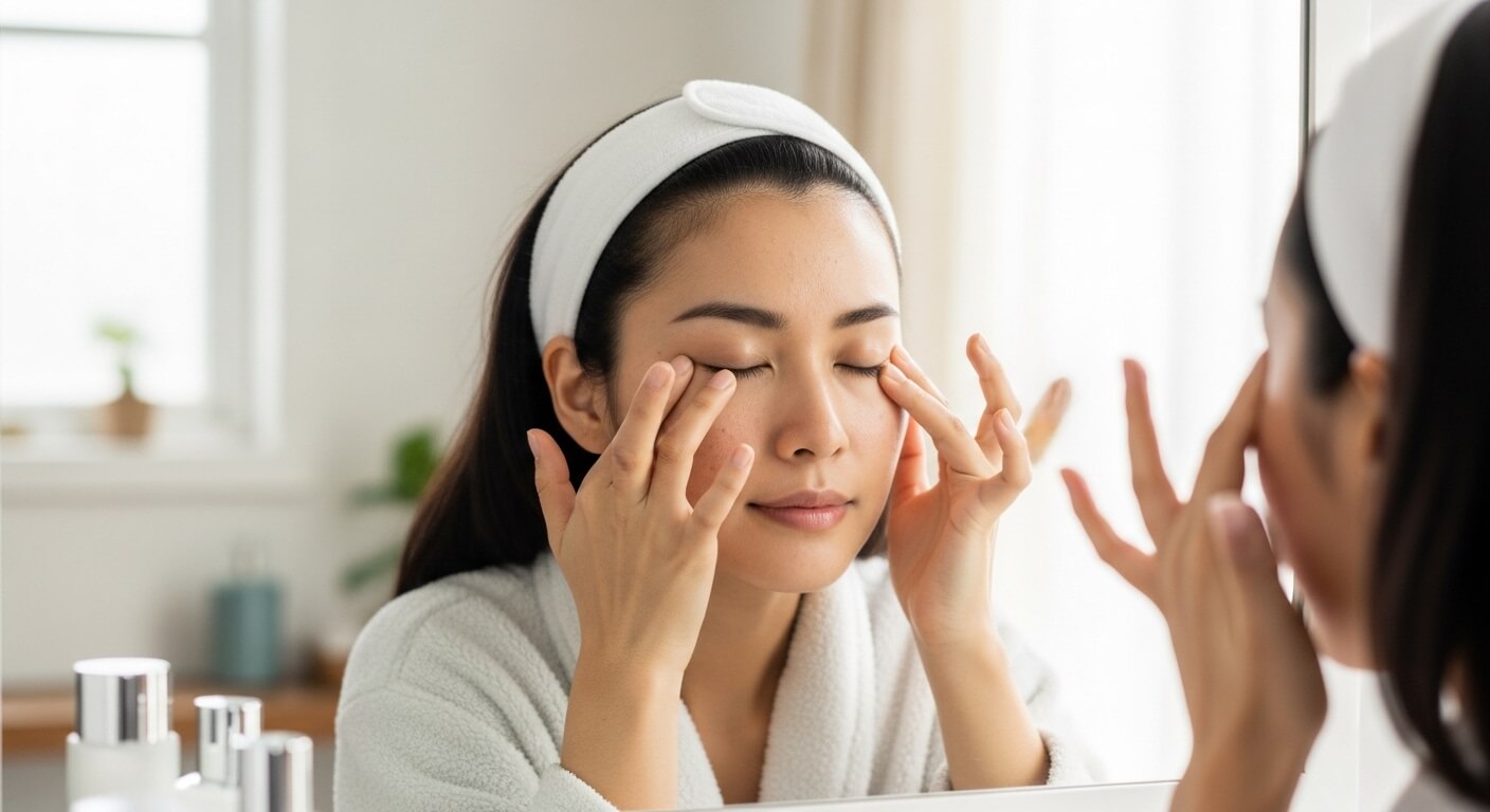 Thực hiện lịch massage mắt 5 phút mỗi ngày để giảm mỏi mắt và quầng thâm