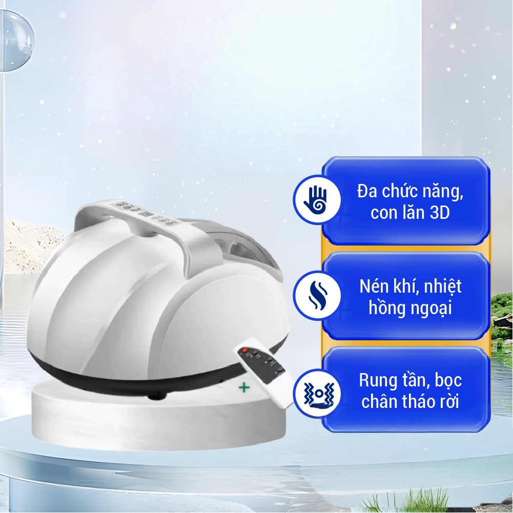 Máy Massage Chân 6D Delax Kết Hợp Nén Khí, Giảm Đau Nhức Mỏi Chân