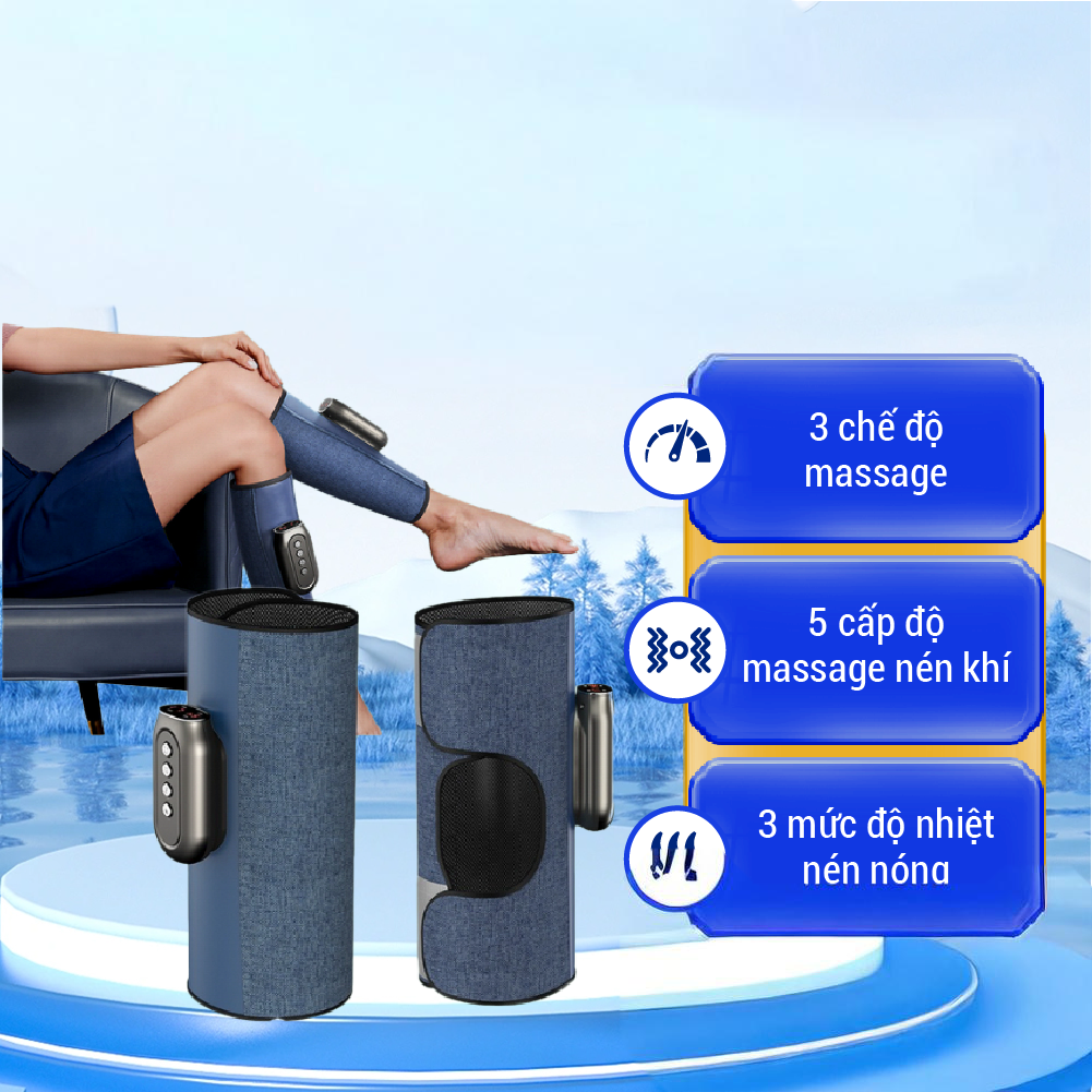 Máy Massage Bắp Chân Bắp Tay Delax MBC03 Khí Nén, Hồng Ngoại, Giảm Tê Nhức