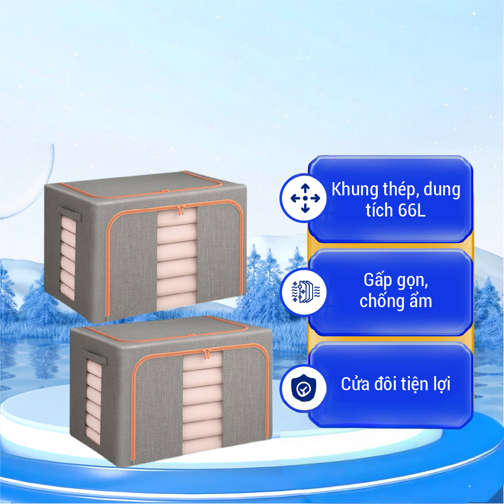 Hộp Đựng Quần Áo NMIMART, Chống Thấm, Nhỏ Gọn Tiết Kiệm Không Gian