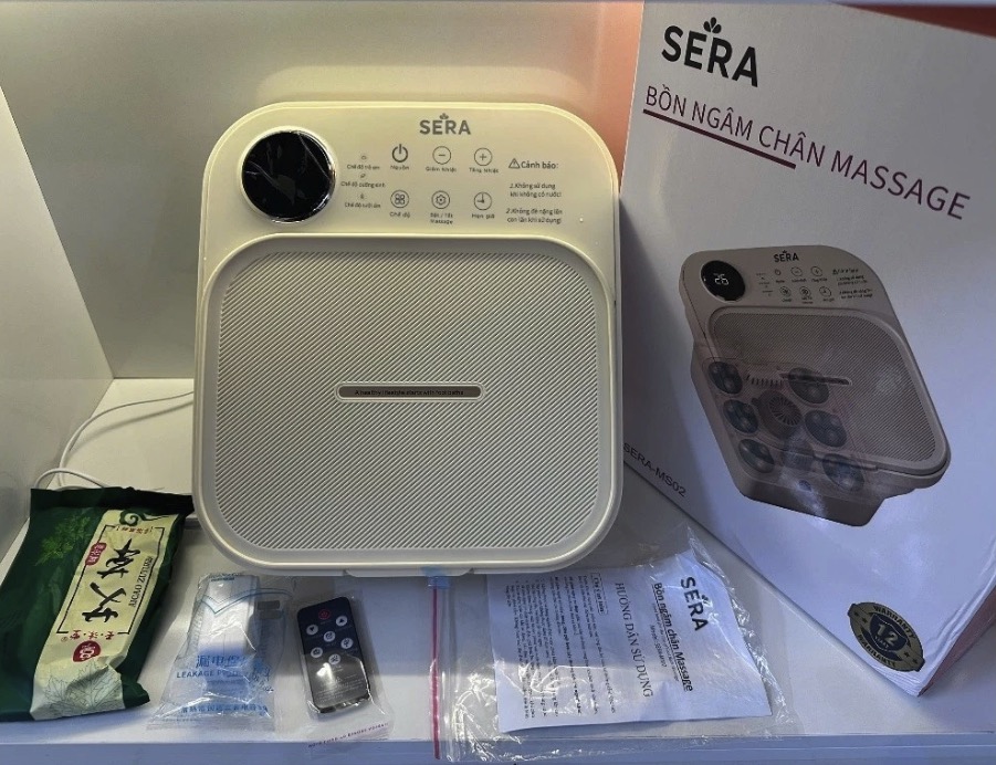 Bồn Ngâm Chân Massage Sera Tự Làm Nóng Nước Có Sục Khí